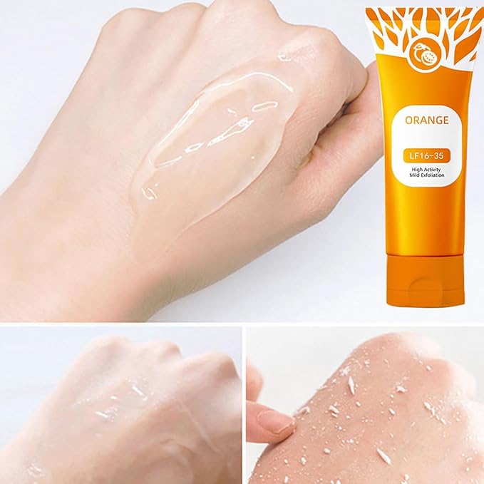 Orange Exfoliating Gel, Moisturizer Face Body Scrub 50g – Facial Cleansing For All Types Skin