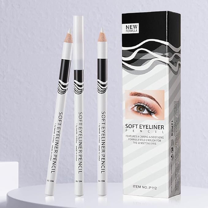 12PCS White Waterproof Inner Eyeliner, Eyeshadow Pencil – Multi-Use Cream Pen for Liner, Shadow