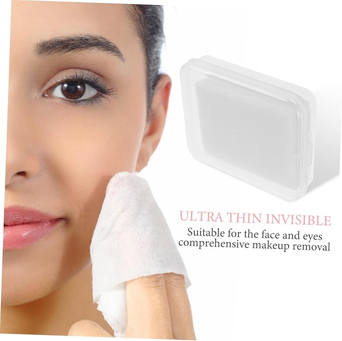 Zerodeko 80pcs Thin Soft Cotton Face Wipes for Makeup Removal and Toner Application Disposable Hypoallergenic Exfoliating Pads for Facial and Eye Cleansing White Cotton Ovals