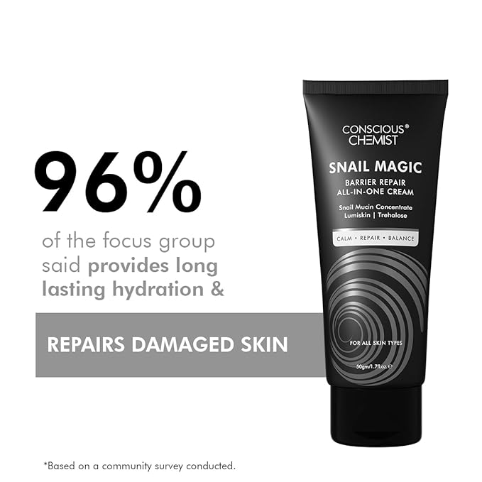 Conscious Chemist® Snail Magic Skin Barrier Repair All In One Cream | Daily Repair Gel Cream with Korean Snail Mucin Extract | 50g / 1.7fl.oz