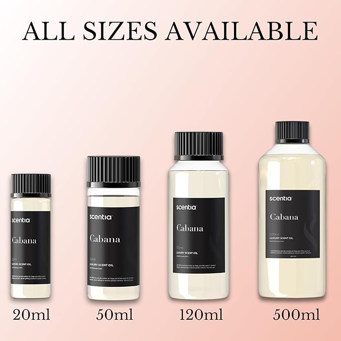 Scentia Hotel Diffuser Oil Inspired by 5-Star Hotel Scent - 20 mL 0.67 fl oz - Fragrance Oil Blend Botanical Jasmine, Bergamot & Fresh Marine Notes Aromatherapy Diffusers - Cabana, Thanksgiving Gift