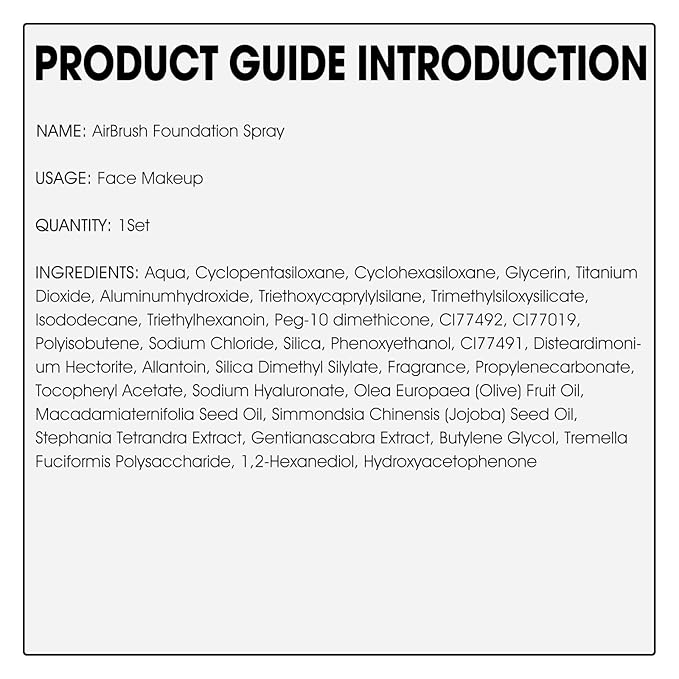 AirBrush Foundation Spray, Silky Mist Spray Makeup Kit with Brush, Full Coverage Foundation for Smooth Radiant Finish, Formula Breathable Lightweight Hydrating | #04 Buff Beige