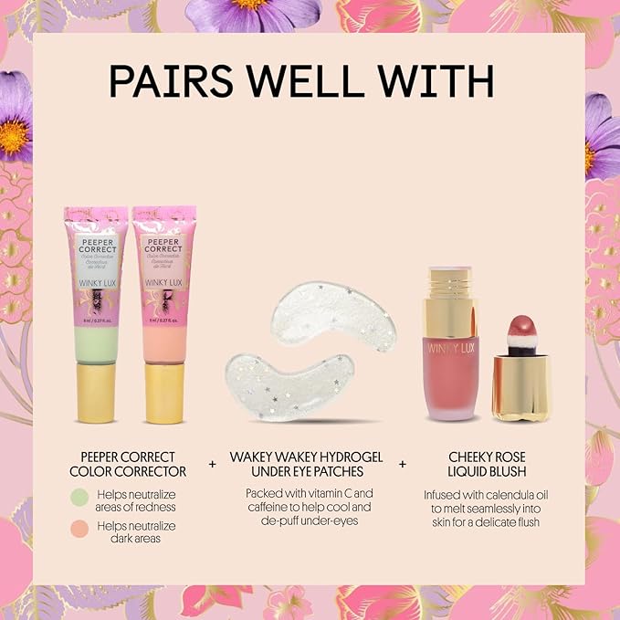 Winky Lux Peeper Perfect Under Eye Concealer, Makeup & Eye Brightener, Full Coverage Concealer for Dark Circles, Color Corrector & Eye Primer, With Collagen, Hyaluronic Acid & Vitamin E (Medium Deep)