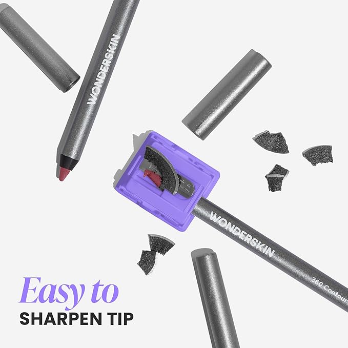 Wonderskin Lipliner Pencil - 360 Contour Lipliner, Long Lasting, Sharpenable Lip Pencil, Waterproof and Transfer-Proof Nude Lip Liner (Mauve)