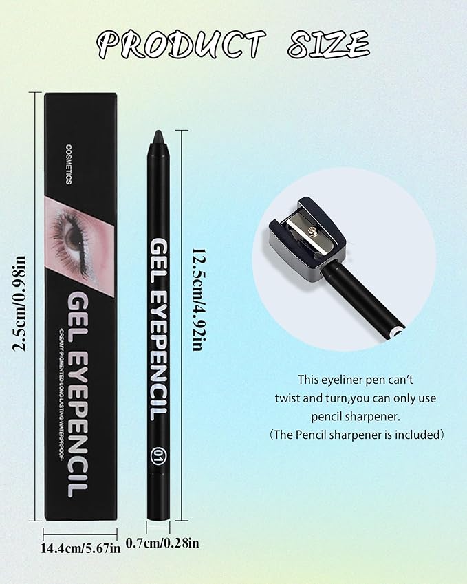 Waterline Gel Eyeliner Pencil, White Matte Waterproof Long Lasting Cream Eye Liner Pencil with Sharpener, Hypoallergenic Highly Pigmented Precision Smudge-Proof Smooth Eyeliner Makeup Pen for Women-12