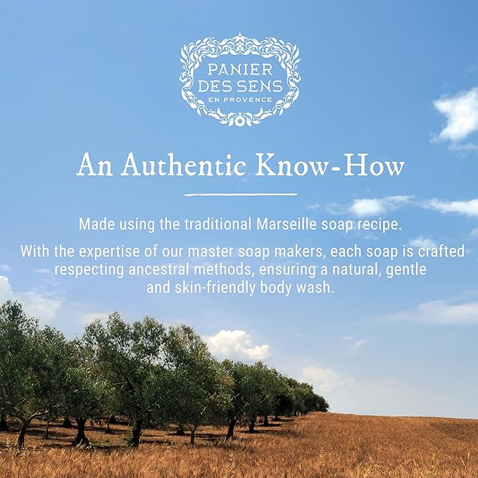 Panier des Sens - Provence Moisturizing Body Wash for Women & Men - Gentle Shower Gel with 96% Natural Ingredients for Normal, Sensitive Skin - Body Care Made in France, SLS Free, Vegan - 6.8 Floz