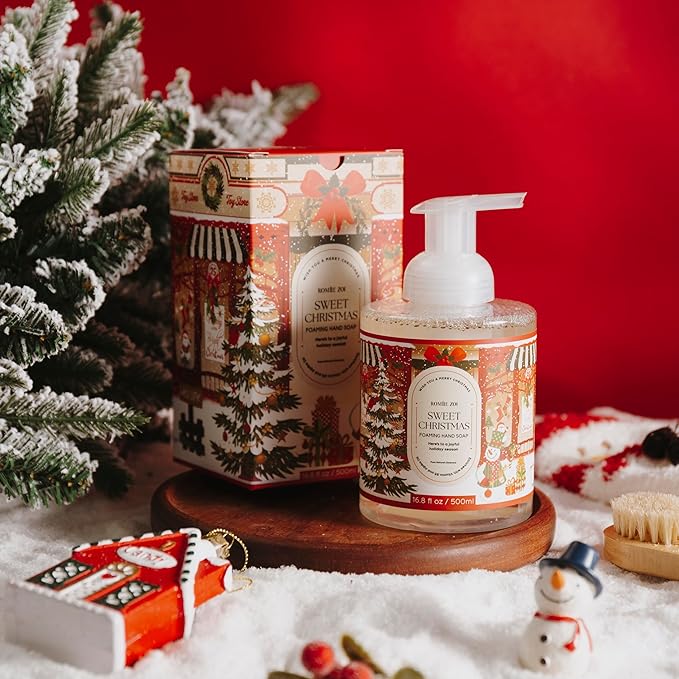 ROMIIE ZOI Christmas Foaming Hand Soap with Gift Box- Sweet Christmas, Infused with Sweet Pine - 500ml/ 16.8oz