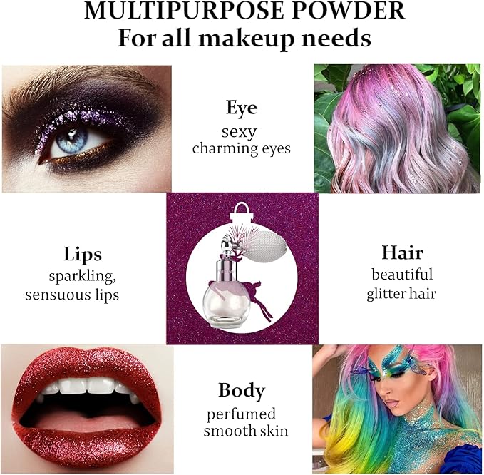 Shimmering Spray Powder Sparkle Powder, kaynest Body Glitter Face High Gloss Spray Highlighter Loose Powder Makeup Spray for Women Hair Nails Makeup (9#Dolce Pink)