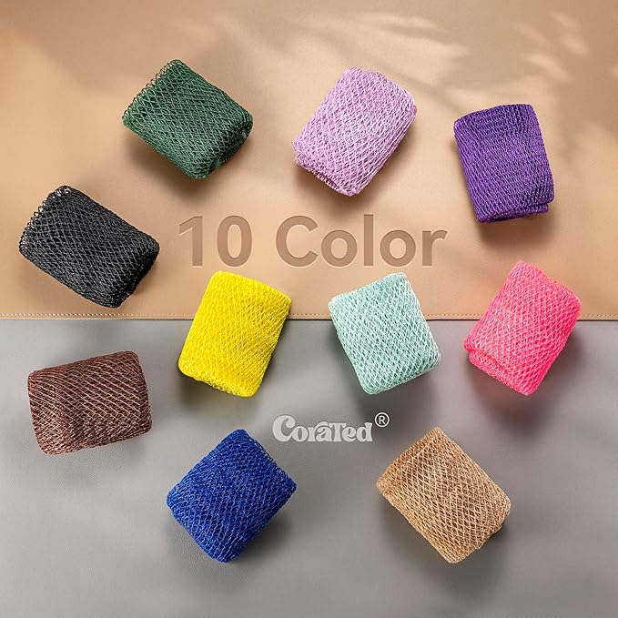 CORATED African Net Sponge Authentic, Shower Loofah Exfoliating Bath Sponge, Body Scrubber for Women and Men Daily Use Body Care, Travel Portable Bath Accessories for Bathroom (Blue & Black)