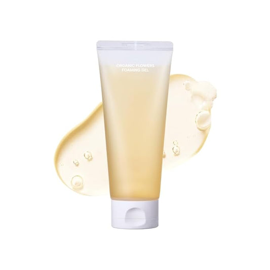 Whamisa Organic Flowers Foaming Cleansing Gel, Foaming Face Wash, Postbiotic-Rich Formula for Gentle Wash, Pore Care, Fermented, Hydrating (150ml)