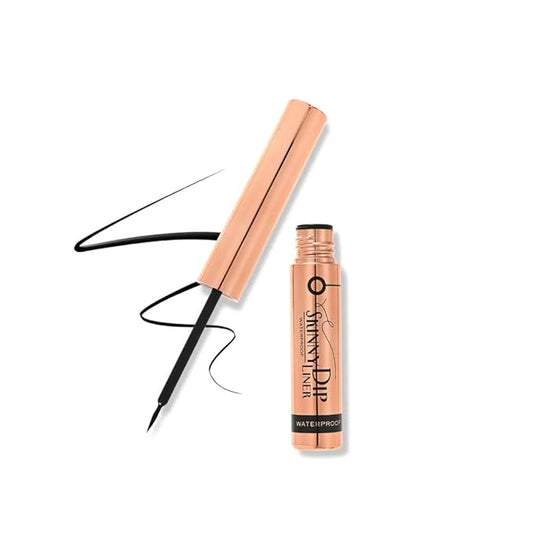 Skinny Dip Liquid Eyeliner - Matte Black, 24H Long-Lasting, Smudge-Proof, Precision Dip Brush Tip, Quick-Dry Formula, Cruelty-Free Eye Makeup for Cat Eye & Winged Looks