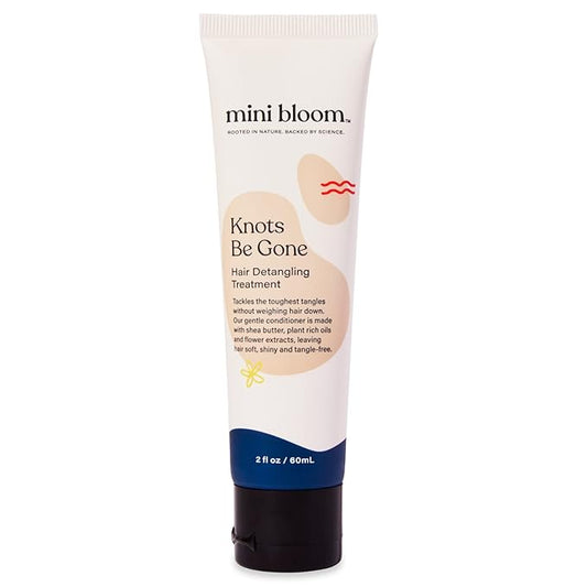 Mini Bloom Knots Be Gone Detangling Conditioner Treatment | Detangler Baby & Kid Safe | Shea Butter, Plant Rich Oils & Flower Extracts | Leaves Hair Soft, Shiny, Manageable & Tangle-free Travel Size