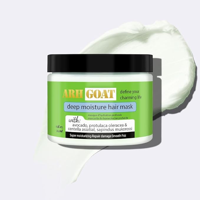ARHGOAT Deep Moisture Hair Mask with Avocado, Moisturizing for Damaged Hair & Frizz Control 12 fl oz, Repair and Smooth for All Hair Types
