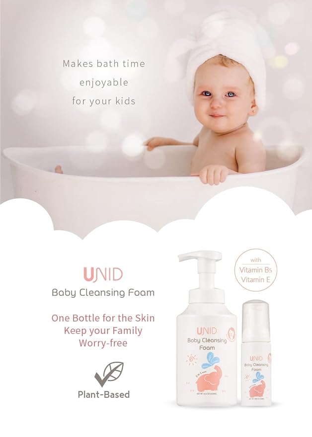 Baby Cleansing Foam | Tear-Free, Gentle Sensitive Skin Wash | Head to Toe for Babies, Kids & Adults | Natural & Hypoallergenic | 14.20 Fl Oz
