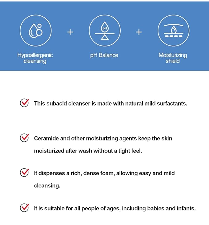 ZEROID | Foaming Cleanser | Facial Cleanser for Sensitive & Dey Skin | Mild Face Wash Care | Gentle Face Wash | Moisturizing Face Soap | Dermatologist Tested | Korean Skin Care | 8.1 fl oz (240ml)