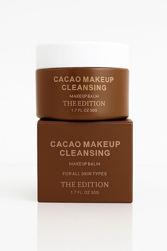 The Edition Cacao Balm Makeup Remover & Cleansing Balm – Gentle Face & Eye Makeup Cleanser for Waterproof Makeup, Hydrating Skincare for All Skin Types, 50g