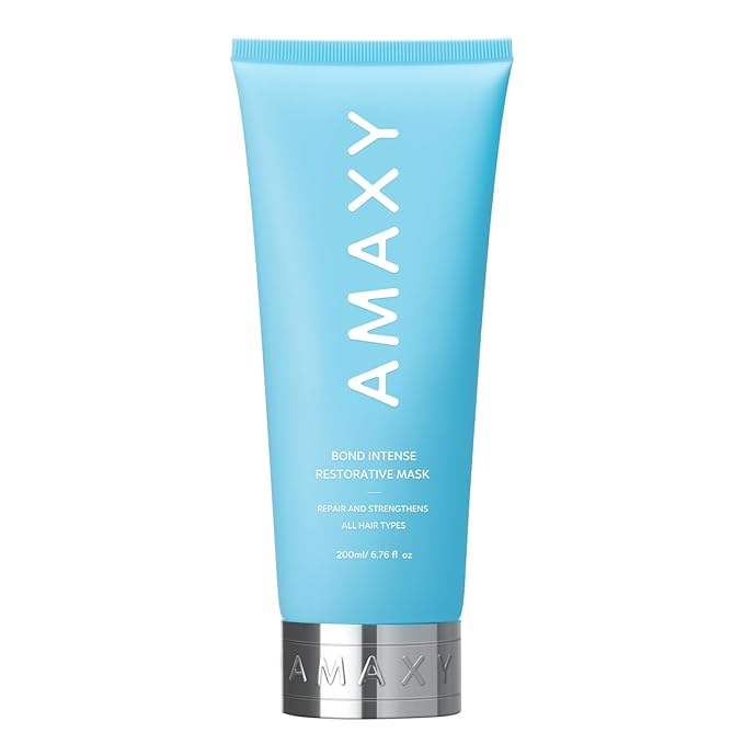 AMAXY Bond Intense Restorative Hair Mask – Deep Conditioning Treatment for Dry, Damaged Hair – Keratin-Enriched Formula for Frizz Control & Split End Repair – Sulfate-Free – 6.76 fl oz