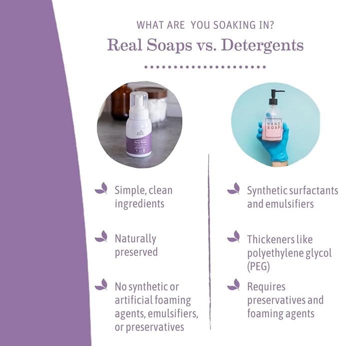 Earth Mama Calming Lavender Baby Wash Liquid Foaming Hand Soap, Organic All-Purpose Lavender Body Wash for Sensitive Skin, Castile Soap with Coconut Oil, Shea Butter, & Calendula