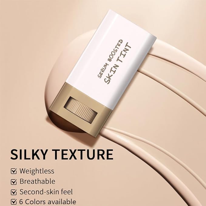 2PCS Beauty Balm Serum Boosted Skin Tint-A 3-in-1combining Foundation Stick, Lightweight solid Tinted Moisturizing Serum Contour Foundation Face for Women(#03)