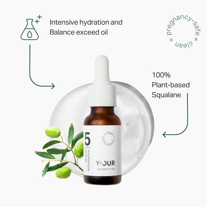 Y'OUR Non-Toxic, Pregnancy-Safe Skincare Set – 5-Step System with Cleanser, Day Cream, Serum, Night Cream & Hydration Serum – Soothing & Rejuvenating – Gentle and Non-Comedogenic Formula. Holiday Gift