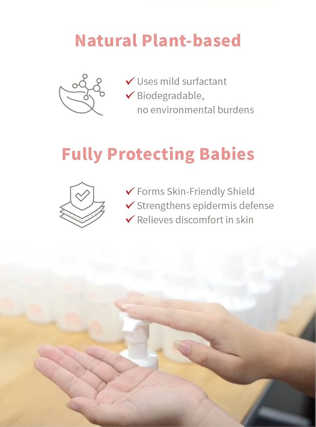 Baby Cleansing Foam | Tear-Free, Gentle Sensitive Skin Wash | Head to Toe for Babies, Kids & Adults | Natural & Hypoallergenic | 14.20 Fl Oz