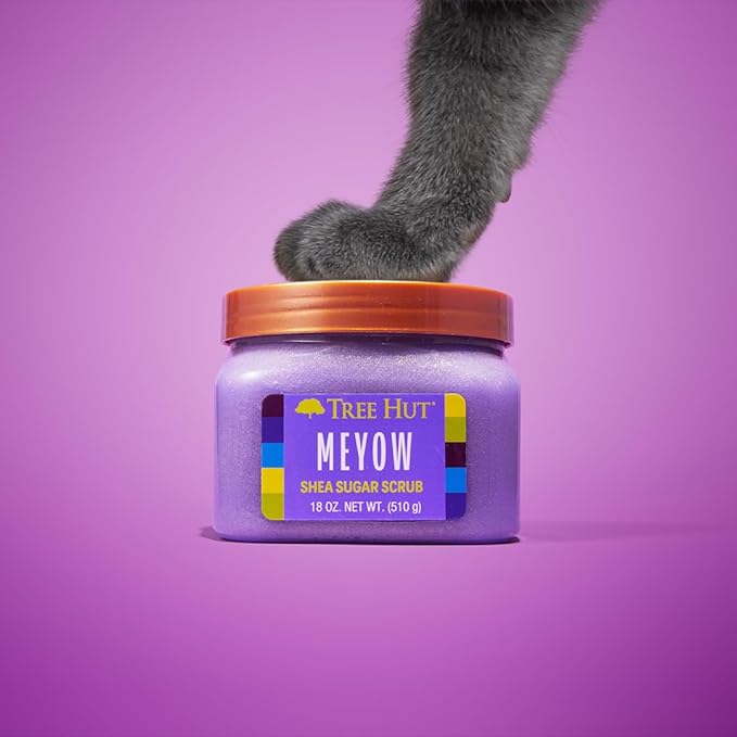 Tree Hut Shea Sugar Scrub Meyow | Exfoliating Body Scrub Removes Dead, Dry Skin for a Soft & Hydrated Feel | Nourishing Essential Body Care | 18 fl oz.