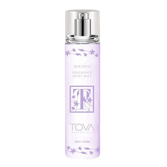 Tova Nights Body Mist – Award-Winning Spicy Floral Perfume Mist for Women with White Lily, Peony & Patchouli – Sensual Long-Lasting Evening Body Spray – USA-Made & Cruelty-Free – 8.0 fl oz