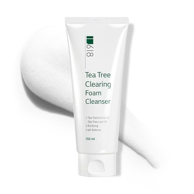 1.618 Korean Foam Face Wash - pH 6.5 Balanced Tea Tree Cleanser – Salicylic Acid & Plant-Based Formula for Blemish-Prone, Oily Skin | 5.07 oz