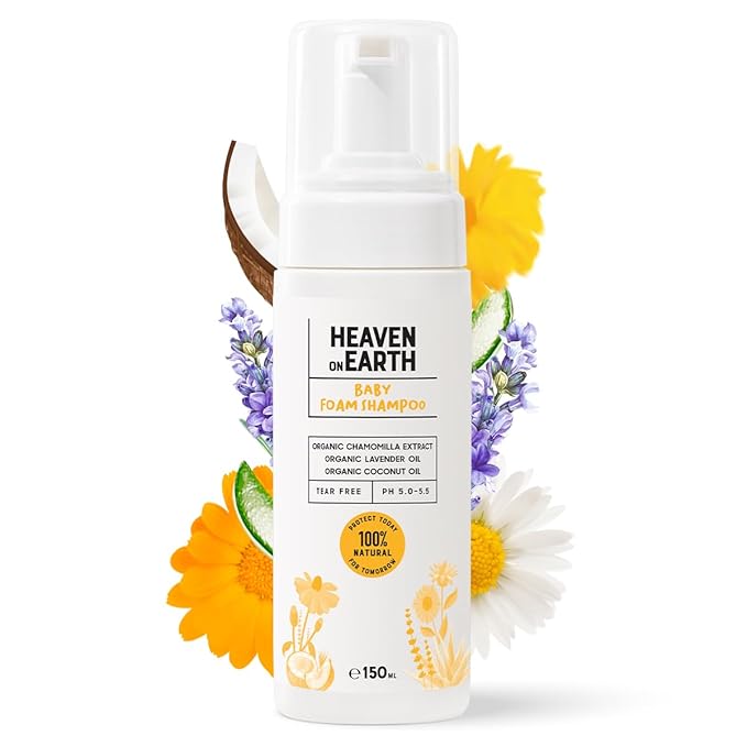 Baby Foam Shampoo100% Natural Formula with Organic Ingredients, Tear-Free, Gentle & Calming, 5 fl oz