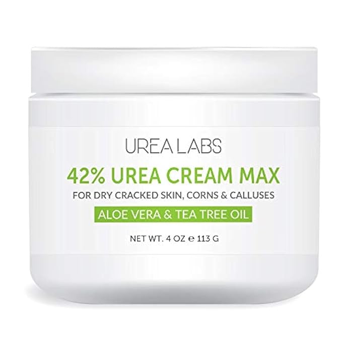 | 42% Urea Cream – Tea Tree Oil & Aloe Vera-Infused Foot & Skin Repair | Deep Hydration & Natural Exfoliation for Cracked Heels, Dry Feet, Rough Skin & Callus Removal (4 Oz)