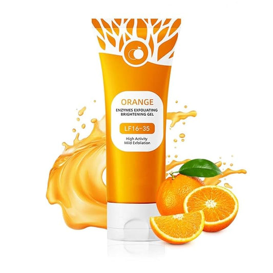 Orange Exfoliating Gel for Face & Body, 2025 Exfoliating Cleansing Gel Scrub, Orange Enzymes Exfoliatings Gels, Deep Clean Pores, Remove Blackheads & Moisturize Skin, All Types Skin (1pcs, 3.38 fl oz)