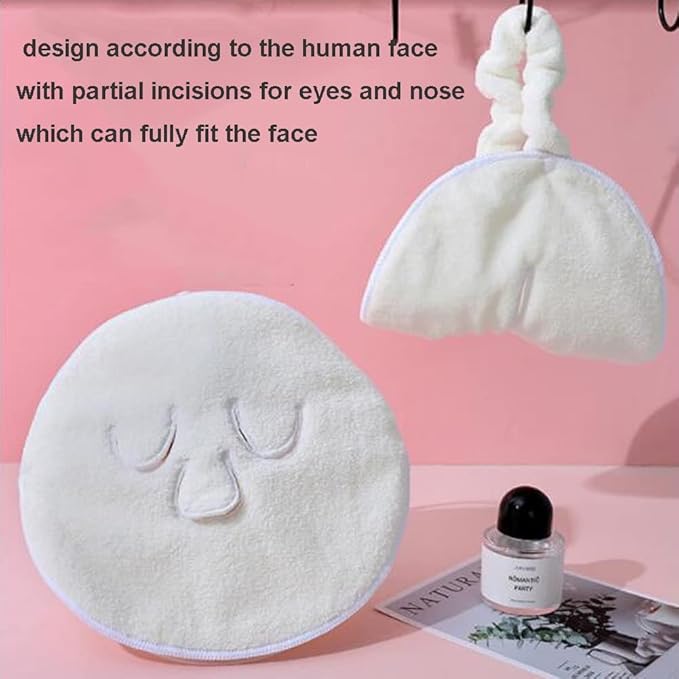 Angzhili 2 Pcs Hot Compress Face Towel Masks, Reusable Facial Steamer Towel for Hot Cold Skin care,Moisturizing Face Steamer, Beauty Facial Towel for Home and Beauty Salon