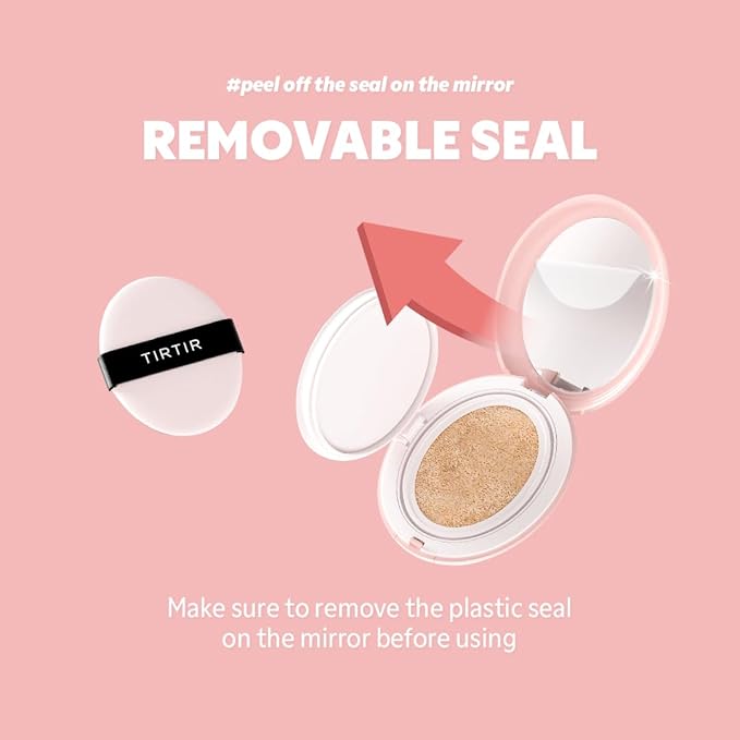 [*Mini Size*] TIRTIR All Cover Pink Cushion | Korean Cushion Foundation, (#24N Latte, 0.15 Fl Oz)