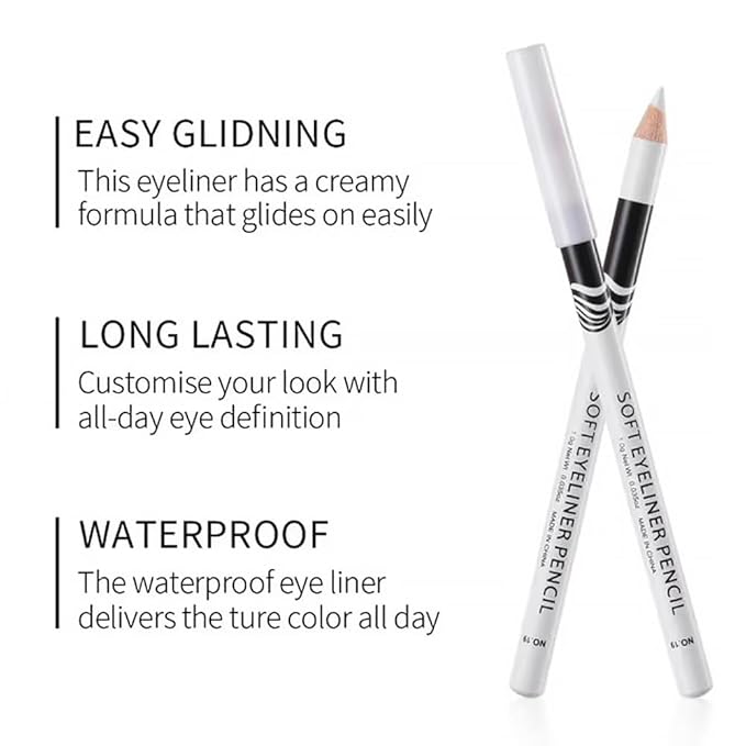 12PCS White Waterproof Inner Eyeliner, Eyeshadow Pencil – Multi-Use Cream Pen for Liner, Shadow