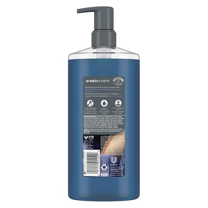 DOVE MEN + CARE Blackcurrant + Cedarwood Plant-Based Moisturizing Body Wash for Men, 26oz