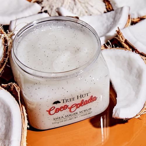 Tree Hut Coco Colada Shea Sugar Scrub, 18 oz, Ultra Hydrating and Exfoliating Scrub for Nourishing Essential Body Care