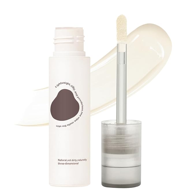 Warm Toned Liquid Concealer Highlighter Makeup, Smooth Matte Cream for Face Eye Highlight, Lightweight & Long Lasting Cream Contour Illuminator Brightening Makeup, Portable Travel Size, 201