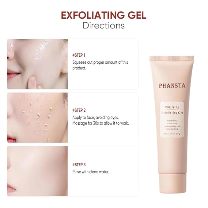 Purifying Exfoliating Gel - 50g Gentle Purifying Enzymes Exfoliating Gel for Face Facial Skincare Moisture Plant Smooth Comfort Skin Repair (1PCS)