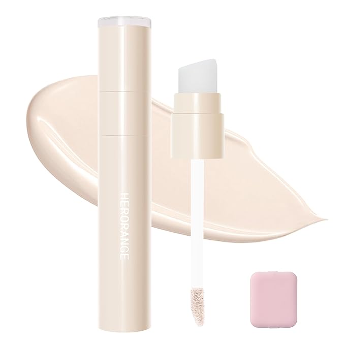 Warm Toned Liquid Concealer Highlighter Makeup, Blendable Cold Matte Cream for Face Eye Highlight, Lightweight and Moisturizing Cream Contour Illuminator Brightening Makeup, 2 Warm Beige White