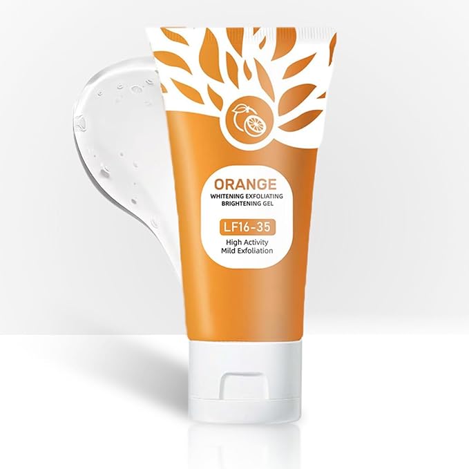 Orange Exfoliating Gel with Natural Enzymes - Gentle Face & Body Scrub for Daily Use, Deep Cleansing Peel Gel for Smooth Skin, Vegan Clarifying Exfoliator for All Skin Types (1Pc, 50g)