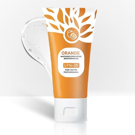 Orange Exfoliating Gel with Natural Enzymes - Gentle Face & Body Scrub for Daily Use, Deep Cleansing Peel Gel for Smooth Skin, Vegan Clarifying Exfoliator for All Skin Types (1Pc, 50g)