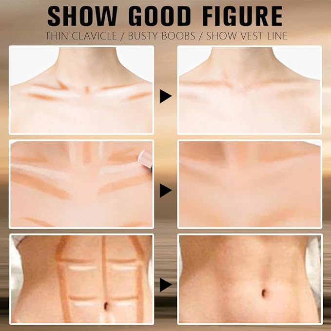 2in1 Cream Contour Highlighter Stick, Neutral Bronzer Makeup Sticks, Applies Dual-Ended Sculpting Stick for Face Body, Long Lasting No Smudging, Suitable for Makeup Beginners-Medium Tan