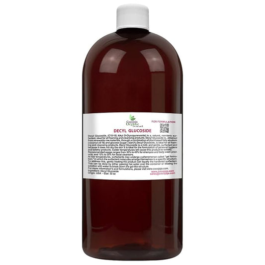 Dr Joe Lab Decyl Glucoside Natural Surfactant - Surfactants for Soap Making, Lauryl Glucoside, DIY Shower Gel, Skin Care, Body and Face Wash, Plant Derived, Natural - 32 Oz