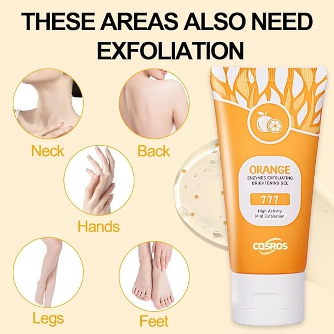 1Pcs Orange Exfoliating Gel Scrub for Face and Body Skin, Deep Cleansing Moisturizing Skin Exfoliator, Natural Orange Exfoliating Gel, Peeling Exfoliator