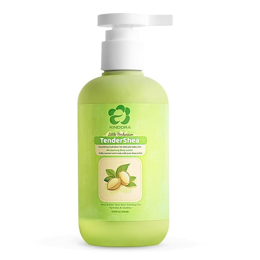 KINDORA Baby Lotion for Newborn | Plant-Based Moisturizer with Shea Butter, Aloe Vera & Calming Oils | Vegan, Hypoallergenic & Organic Body Lotion for Infant & Toddler Sensitive Skin – 6.76 fl oz