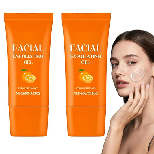 Facial Exfoliating Gel, Moisturizing, Cleansing and Rejuvenating for All Skin Types (2, 2.12 OZ)