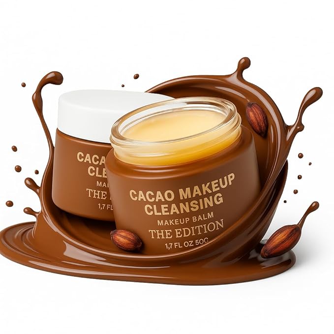 The Edition Cacao Balm Makeup Remover & Cleansing Balm – Gentle Face & Eye Makeup Cleanser for Waterproof Makeup, Hydrating Skincare for All Skin Types, 50g
