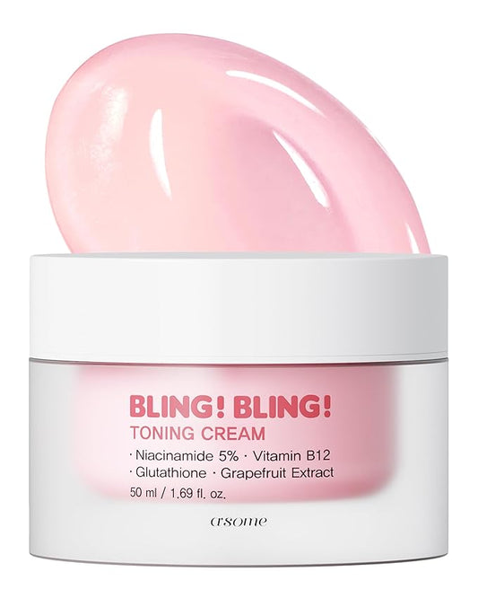 A'SOME Bling Bling Toning Cream Korean Facial Moisturizer with 5% Niacinamide for Radiant Complexion, Pudding Gel Texture with Hyaluronic Acid & 10 Vitamins for All Skin Types, 1.69 fl.oz.