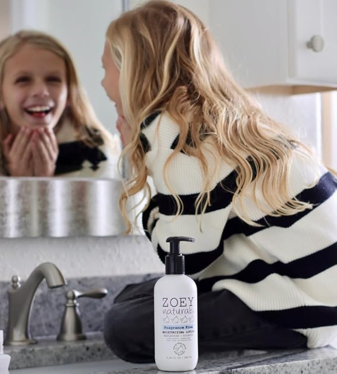 Zoey Naturals Fragrance-Free Baby & Toddler Lotion – Pediatrician and Dermatologist Approved - Hypoallergenic, Vegan, Moisturizer for Sensitive Skin – Non-Greasy, Paraben & Phthalate Free – 9.65 oz