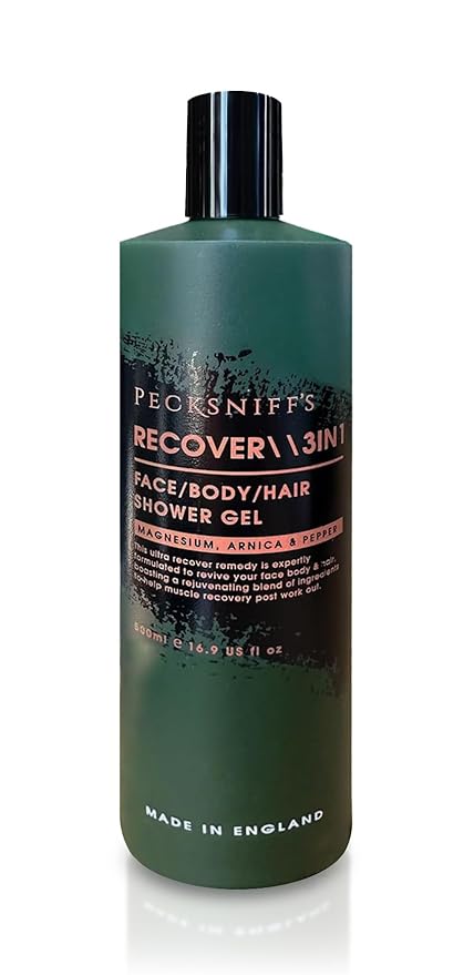 Pecksniff's Recover Magnesium 3-in-1 Arnica and Pepper Shower Gel | 500ml /16.9 Fl Oz